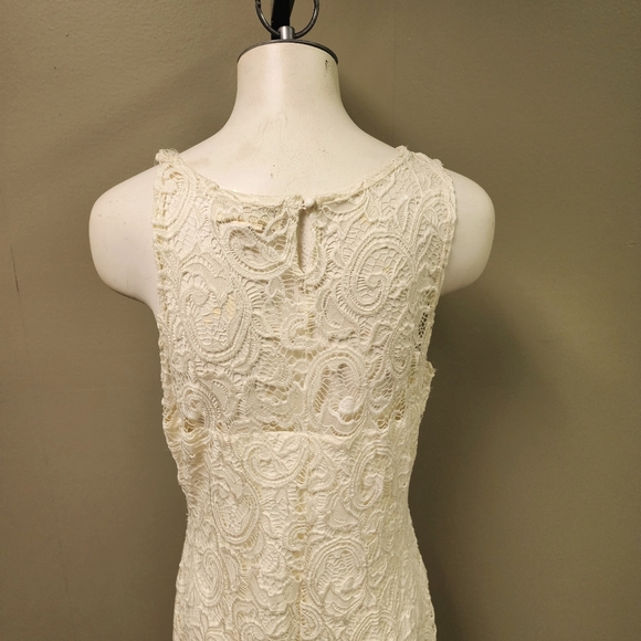 Wishful Park Ivory Embroidered Lace Scalloped Hemline Sleeveless Dress Sz XXL - Picture 6 of 14